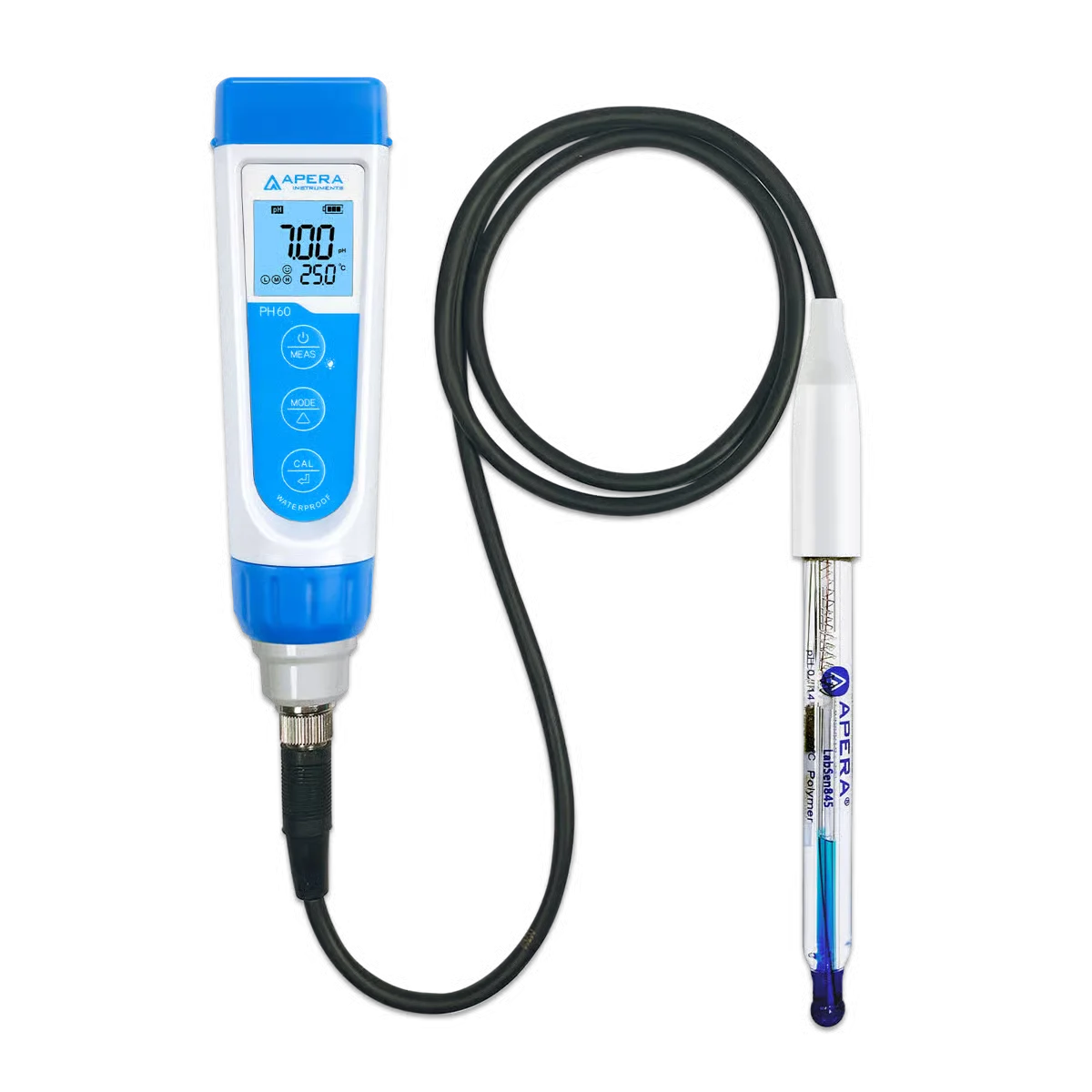 PH60-SA Handheld pH Meter Tester Kit for Strong Alkaline or High Salinity Water Solutions with LabSen 845 ATC pH Electrode
